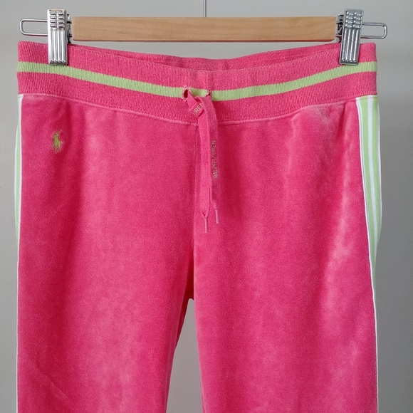 Ralph Lauren Girl's Pink Velour Track Pants Sweatpants Size 8 / 10 - Picture 2 of 10